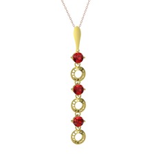 Leilani Kolye - Garnet 925 ayar altın kaplama gümüş kolye (40 cm rose altın rolo zincir) #kyh62t
