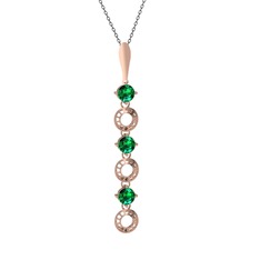 Leilani Kolye - Yeşil kuvars 14 ayar rose altın kolye (40 cm gümüş rolo zincir) #scoqhf