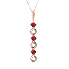 Leilani Kolye - Garnet 8 ayar rose altın kolye (40 cm beyaz altın rolo zincir) #w3uvzy
