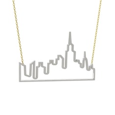 New York Kolye - 925 ayar gümüş kolye (40 cm altın rolo zincir) #1i9t2ee
