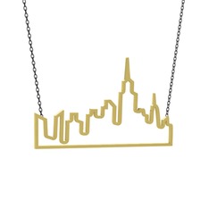 New York Kolye - 18 ayar altın kolye (40 cm gümüş rolo zincir) #1oaz4nq