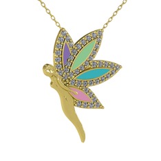 İlham Perisi Kolye - Pırlanta 18 ayar altın kolye (0.4136 karat, 40 cm altın rolo zincir) #1uavp9m