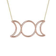Liliith Kolye - 14 ayar rose altın kolye (40 cm altın rolo zincir) #1n40iwn
