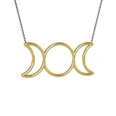 Liliith Kolye - 18 ayar altın kolye (40 cm gümüş rolo zincir) #1txujk5