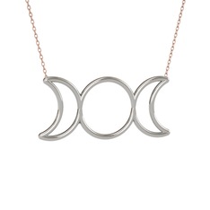 Liliith Kolye - 925 ayar gümüş kolye (40 cm rose altın rolo zincir) #1u6i460