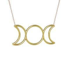 Liliith Kolye - 8 ayar altın kolye (40 cm gümüş rolo zincir) #idm80n