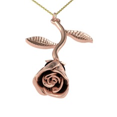 Alba Gül Kolye - 14 ayar rose altın kolye (40 cm altın rolo zincir) #qiik50