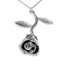 Alba Gül Kolye - 925 ayar gümüş kolye (40 cm rose altın rolo zincir) #rl4fgi
