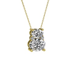 Thea Kolye - Swarovski 8 ayar altın kolye (40 cm gümüş rolo zincir) #19lc6o0