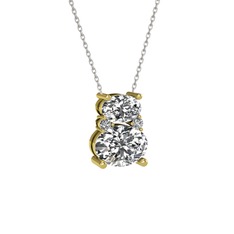 Thea Kolye - Swarovski 14 ayar altın kolye (40 cm gümüş rolo zincir) #19pytnq