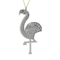 Isla Flamingo Kolye - Swarovski 925 ayar gümüş kolye (40 cm altın rolo zincir) #1b2tpjc