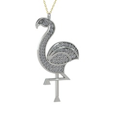 Isla Flamingo Kolye - Pırlanta 925 ayar gümüş kolye (1.14 karat, 40 cm altın rolo zincir) #1mwhjpw