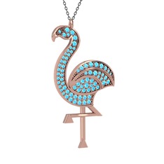 Isla Flamingo Kolye - Akuamarin 14 ayar rose altın kolye (40 cm gümüş rolo zincir) #gnz4f7