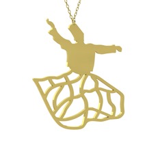 Semazen Kolye - 14 ayar altın kolye (50 cm altın rolo zincir) #11xmx4u