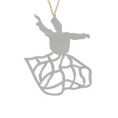 Semazen Kolye - 8 ayar beyaz altın kolye (50 cm altın rolo zincir) #95qqk