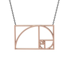 18 ayar rose altın kolye (40 cm gümüş rolo zincir)