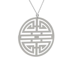 Longevity Kolye - 925 ayar gümüş kolye (40 cm beyaz altın rolo zincir) #1vxx0e1