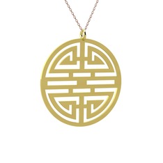 Longevity Kolye - 18 ayar altın kolye (40 cm rose altın rolo zincir) #eb7xws