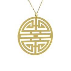 Longevity Kolye - 8 ayar altın kolye (40 cm altın rolo zincir) #lsx3t1