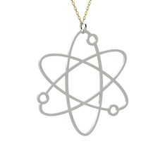 Atom Kolye - 18 ayar beyaz altın kolye (40 cm altın rolo zincir) #10y3v3y