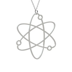 Atom Kolye - 925 ayar gümüş kolye (40 cm beyaz altın rolo zincir) #17hmsne