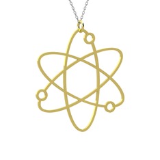 Atom Kolye - 8 ayar altın kolye (40 cm beyaz altın rolo zincir) #18bij91