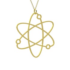 Atom Kolye - 925 ayar altın kaplama gümüş kolye (40 cm gümüş rolo zincir) #4yzkuy