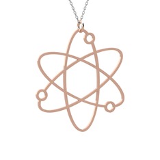 Atom Kolye - 18 ayar rose altın kolye (40 cm gümüş rolo zincir) #94dhra