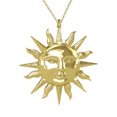 Kyra Güneş Kolye - 14 ayar altın kolye (40 cm altın rolo zincir) #1bsx2x4