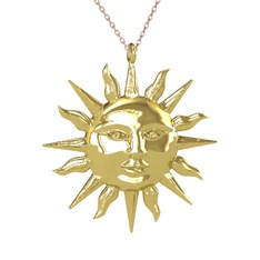 Kyra Güneş Kolye - 18 ayar altın kolye (40 cm rose altın rolo zincir) #1t7xf0l