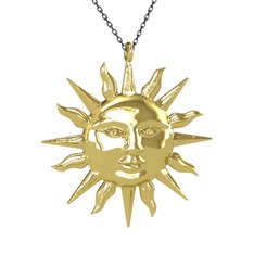 Kyra Güneş Kolye - 18 ayar altın kolye (40 cm gümüş rolo zincir) #1tl7bz0