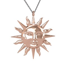 Kyra Güneş Kolye - 8 ayar rose altın kolye (40 cm gümüş rolo zincir) #1uf925f