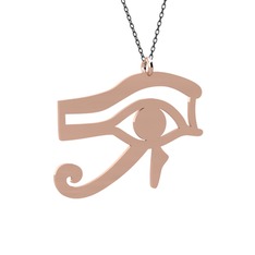 Horus'un Gözü Kolye - 18 ayar rose altın kolye (40 cm gümüş rolo zincir) #1ji78tq