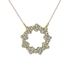 Lily Kolye - Beyaz zirkon 925 ayar altın kaplama gümüş kolye (40 cm rose altın rolo zincir) #14w8qqm