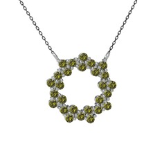Lily Kolye - Peridot 925 ayar gümüş kolye (40 cm gümüş rolo zincir) #1hcwbcf