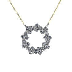 Lily Kolye - Pırlanta 14 ayar beyaz altın kolye (0.972 karat, 40 cm altın rolo zincir) #1ost3z2