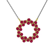 Lily Kolye - Rodolit garnet 925 ayar altın kaplama gümüş kolye (40 cm gümüş rolo zincir) #1rwuc7n
