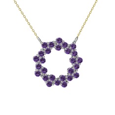 Lily Kolye - Ametist 925 ayar gümüş kolye (40 cm altın rolo zincir) #1v6mtcl