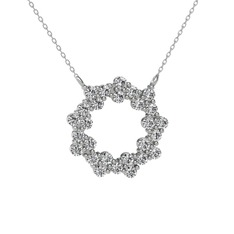 Lily Kolye - Beyaz zirkon 925 ayar gümüş kolye (40 cm gümüş rolo zincir) #1vsdryc