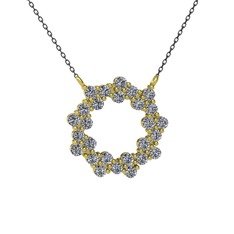 Lily Kolye - Pırlanta 8 ayar altın kolye (0.972 karat, 40 cm gümüş rolo zincir) #dcwd0z