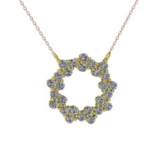 Lily Kolye - Pırlanta 925 ayar altın kaplama gümüş kolye (0.972 karat, 40 cm rose altın rolo zincir) #dfgq25