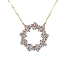 Lily Kolye - Swarovski 8 ayar rose altın kolye (40 cm altın rolo zincir) #f0jqsx