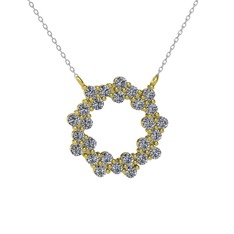 Lily Kolye - Pırlanta 14 ayar altın kolye (0.972 karat, 40 cm beyaz altın rolo zincir) #fehajr