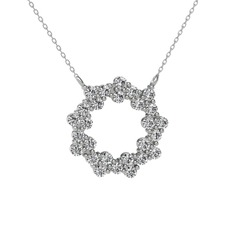 Lily Kolye - Swarovski 18 ayar beyaz altın kolye (40 cm beyaz altın rolo zincir) #h3u4zq