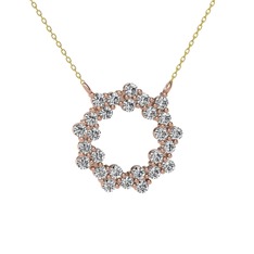Swarovski 14 ayar rose altın kolye (40 cm altın rolo zincir)