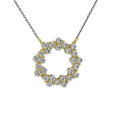Lily Kolye - Swarovski 14 ayar altın kolye (40 cm gümüş rolo zincir) #nht9tk