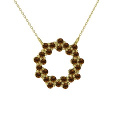 Lily Kolye - Dumanlı kuvars 18 ayar altın kolye (40 cm altın rolo zincir) #q332ys