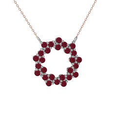Lily Kolye - Kök yakut 14 ayar beyaz altın kolye (40 cm gümüş rolo zincir) #quvy1z