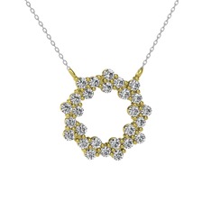 Lily Kolye - Beyaz zirkon 14 ayar altın kolye (40 cm gümüş rolo zincir) #tejpzp