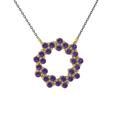 Lily Kolye - Ametist 925 ayar altın kaplama gümüş kolye (40 cm gümüş rolo zincir) #tvqyfd